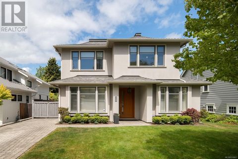 Welcome to this stunning, architecturally designed home in the highly desirable South Oak Bay community. This exquisite residence boasts abundant natural light and showcases impeccable craftsmanship. As you step inside, you're greeted by detailed mou...