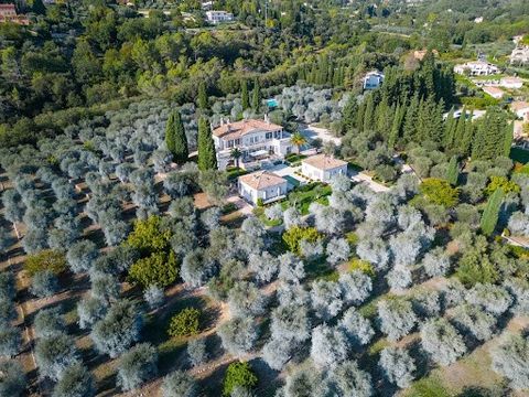 Situated in Grasse, in the heart of the French Riviera’s backcountry, this distinct property is set amidst 5 hectares of a verdant Mediterranean garden with 800 olive trees, providing a tranquil and scenic environment. The main villa features a spaci...