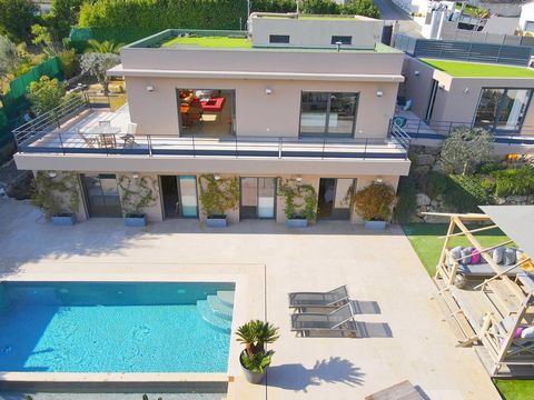 Beautiful 5 bedroom contemporary property built recently, in the heart of a small closed residence of 12 houses. This particular modern villa is made up of a spacious living - room, opening out onto spacious terrace, fitted kitchen, 4 bedrooms with 3...