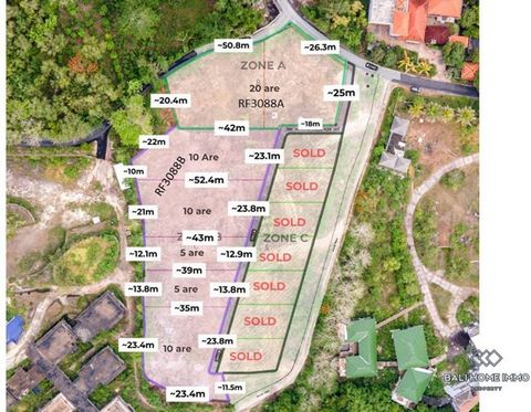 -   Splitable min. 5 are   Situated in the vibrant area of Uluwatu, within a stone's throw from the pristine beaches, this expansive property spans across 40 are of land, offering ample space for development and investment opportunities.   Nestled in...
