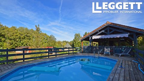 A23973SUG24 - Set in its own forest clearing, this pretty group of wooden buildings that includes a longitudinal main house with an above ground pool attached, is largely self-powered due to its 16 solar panels on the roof. All on one level, the hous...