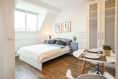 The rent includes electricity, heating, internet and furnishing. The attic apartment has new windows with triple glazing and integrated sun protection. The apartment is equipped with a modern kitchen in the entrance area. The living and sleeping area...